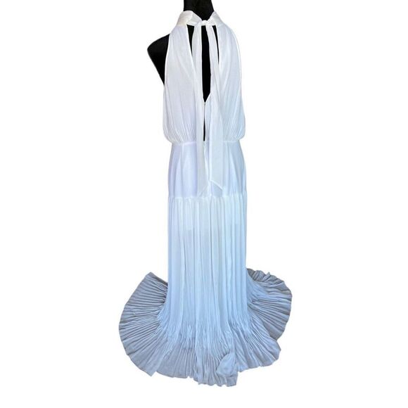 NWOT Veronica Beard Lilliana Gown Dress Pleated Halter Bow Bride Size 8 White - Picture 7 of 11